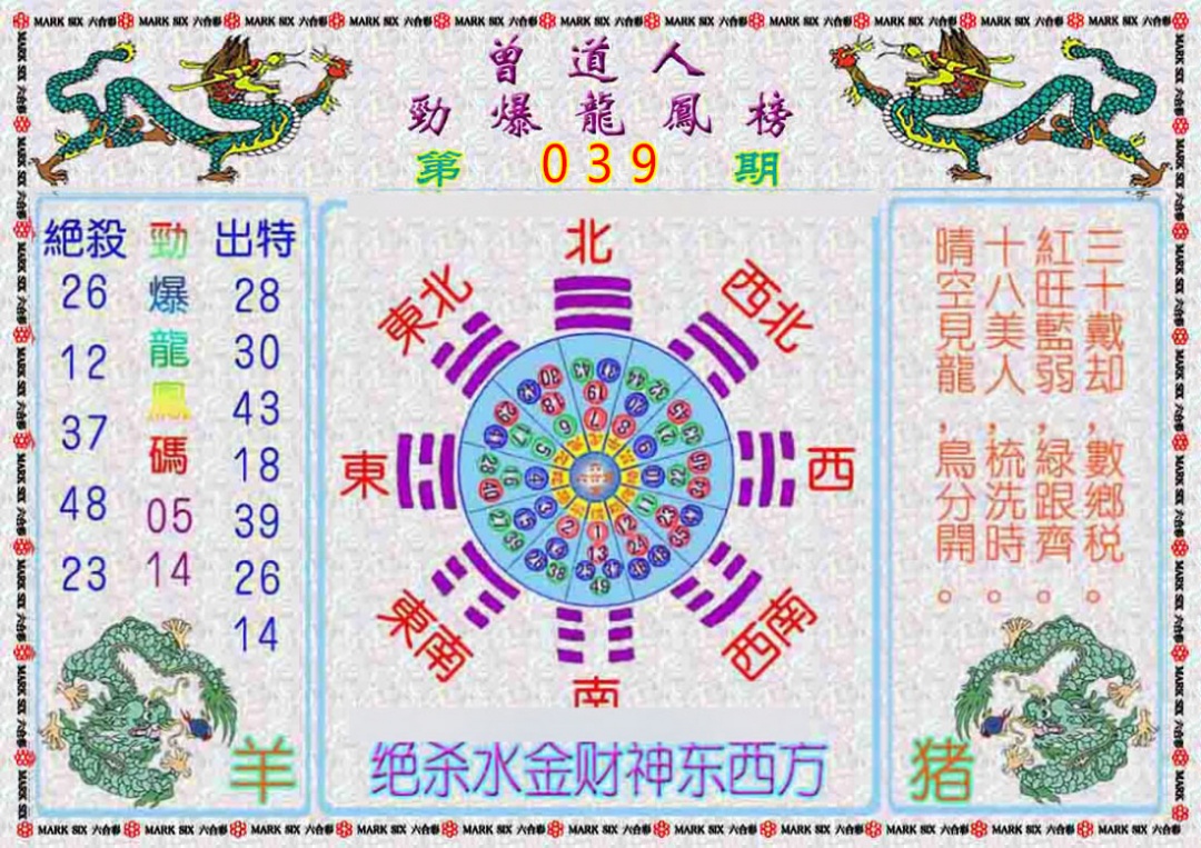 039期曾道人劲爆龙凤榜[图]