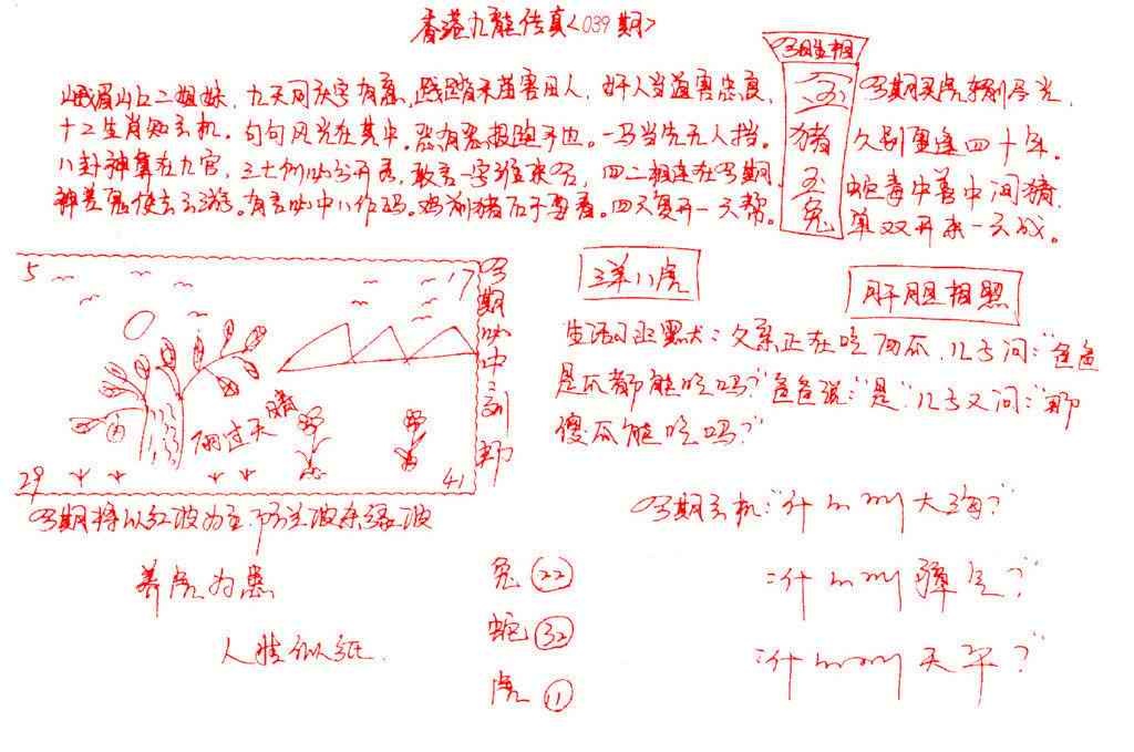 039期九龙传真(手写)[图]