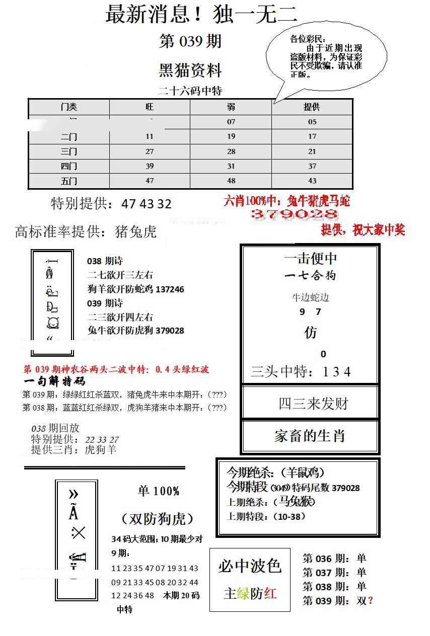 039期独一无二[图]